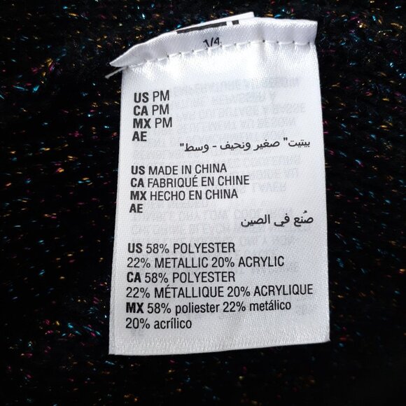 Charter Club Cowl Neck Sweater PM Black Sparkle 6 - Picture 6 of 7